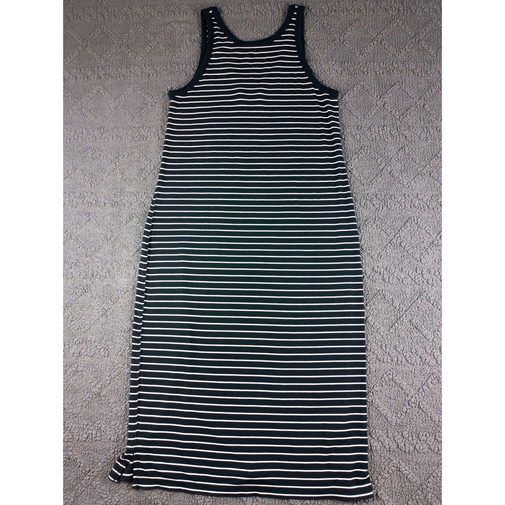 Abercrombie & Fitch Women's Size M Ribbed Striped Sleeveless Black White Dress